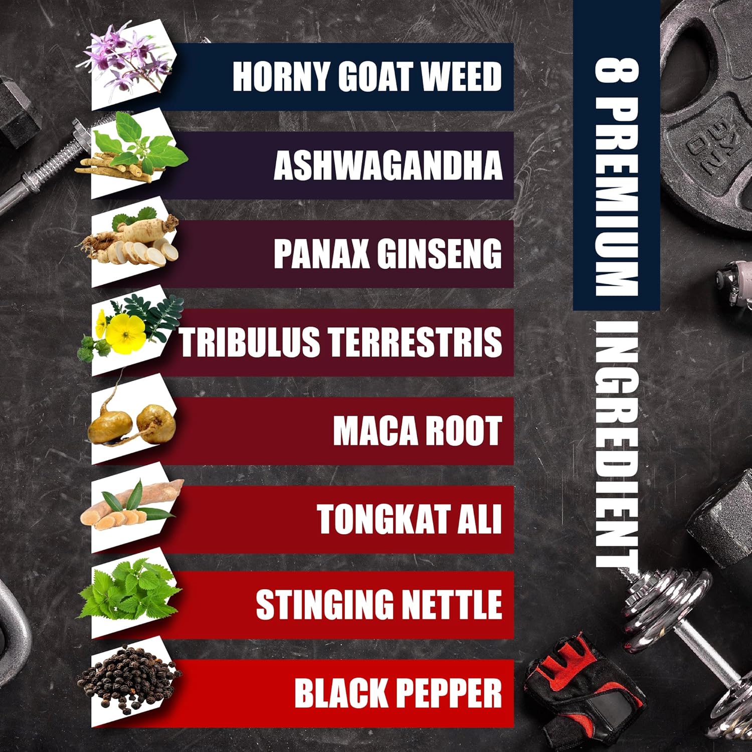 BMVINVOL Horny Goat Weed for Men - Extra Strength Supplement with Maca, Ginseng, Tribulus Terrestris, Ashwagandha - 90 Capsules