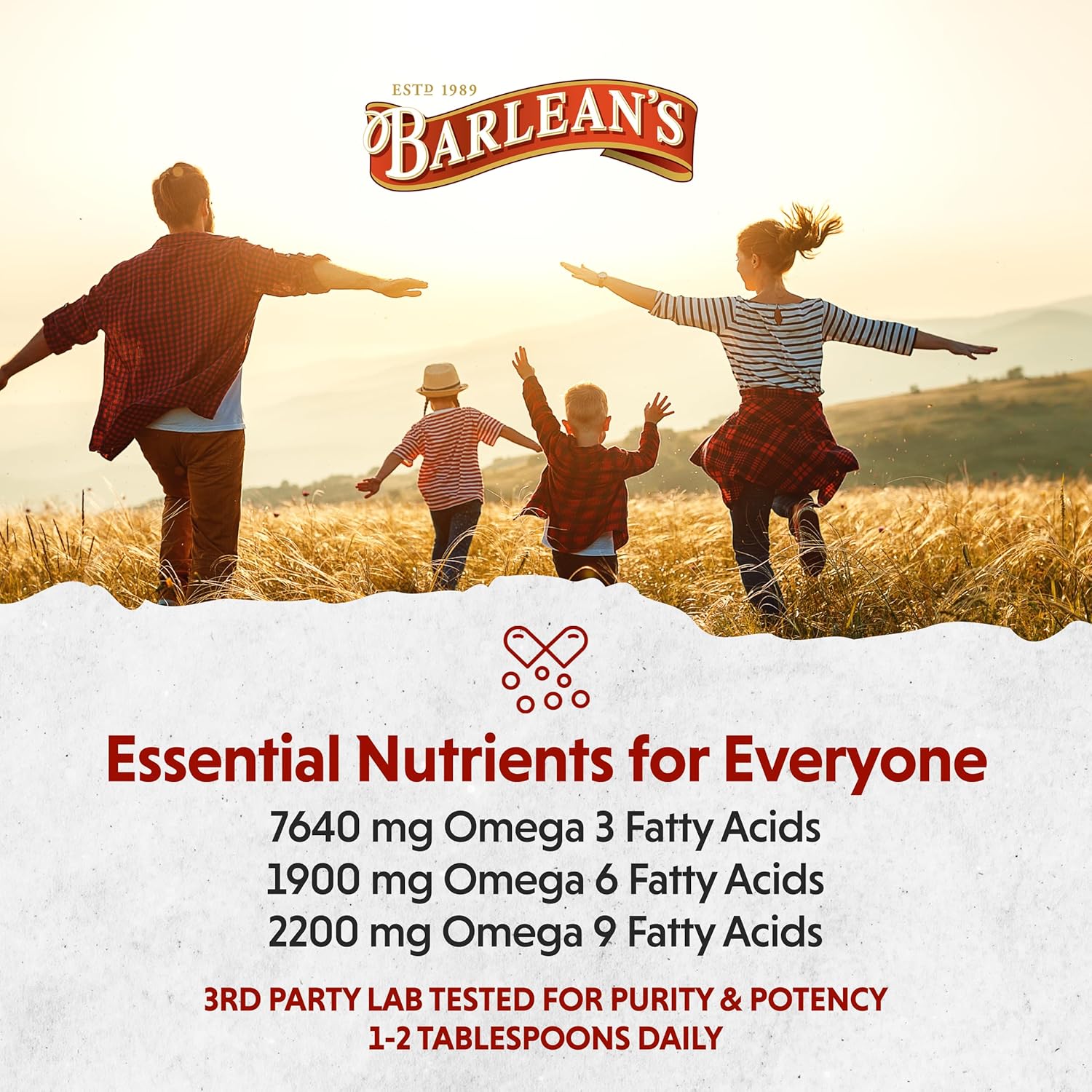 Barlean's Organic Flaxseed Oil Liquid from Cold Pressed Flax Seeds, 7,640mg ALA Omega 3 Fatty Acid Supplement for Joint and Heart Health, Vegan & Gluten Free, 16 oz
