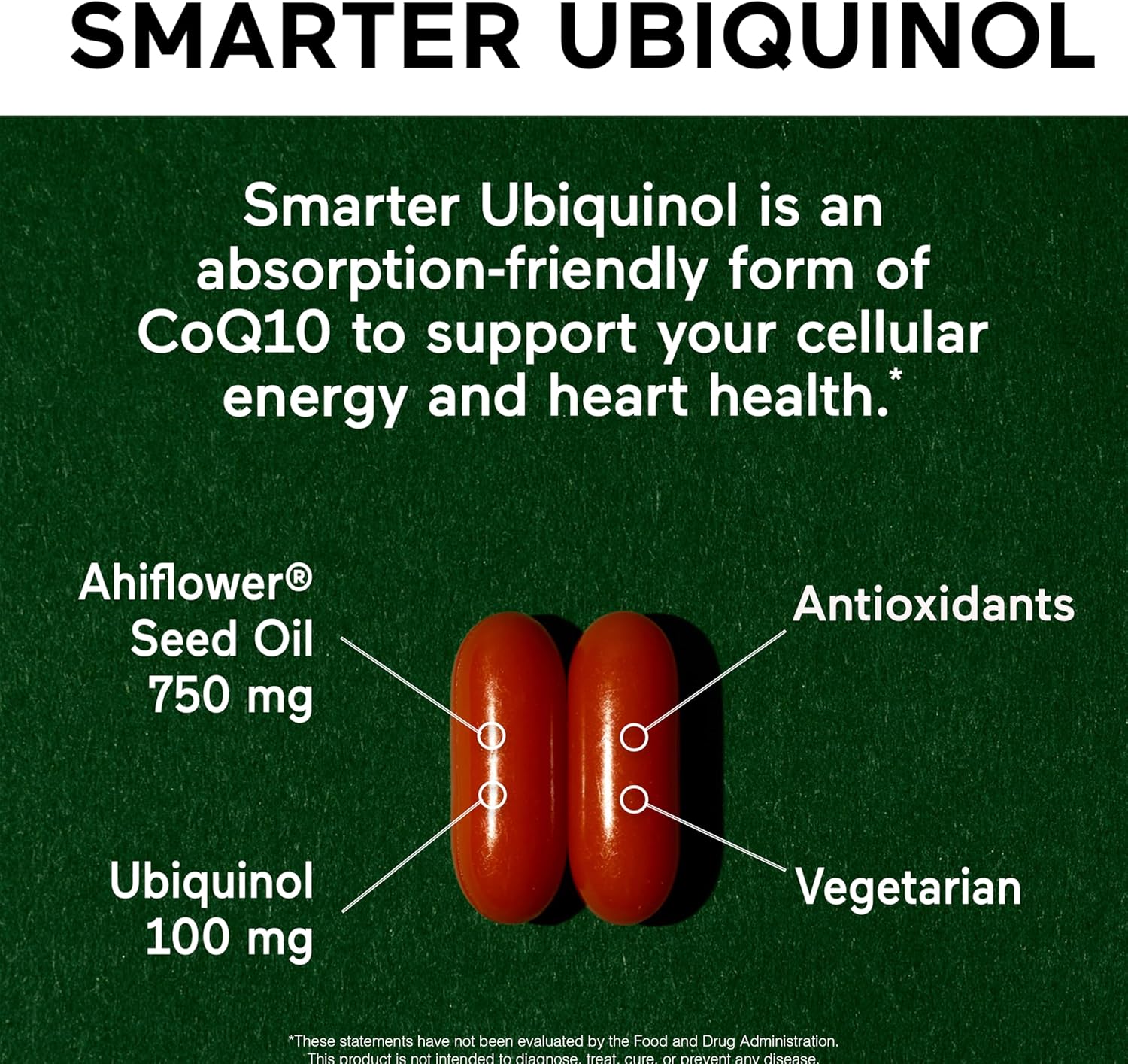 SMARTERNUTRITION Ubiquinol 100mg + Natural Plant-Based Complete Omega 3 6 9 - Clinically Studied Ahiflower® Oil - Ultra Absorption CoQ10 for Heart Support - Non-GMO - 60 Softgels[30-Day Supply]