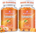Curcumin Turmeric Gummies – Extra Strength 2000mg 8:1 Extract Turmeric Supplement Gummies with Black Pepper & Ginger – Vegan Non-GMO Joint Support Chewables – Peach Flavor - Pack of 2