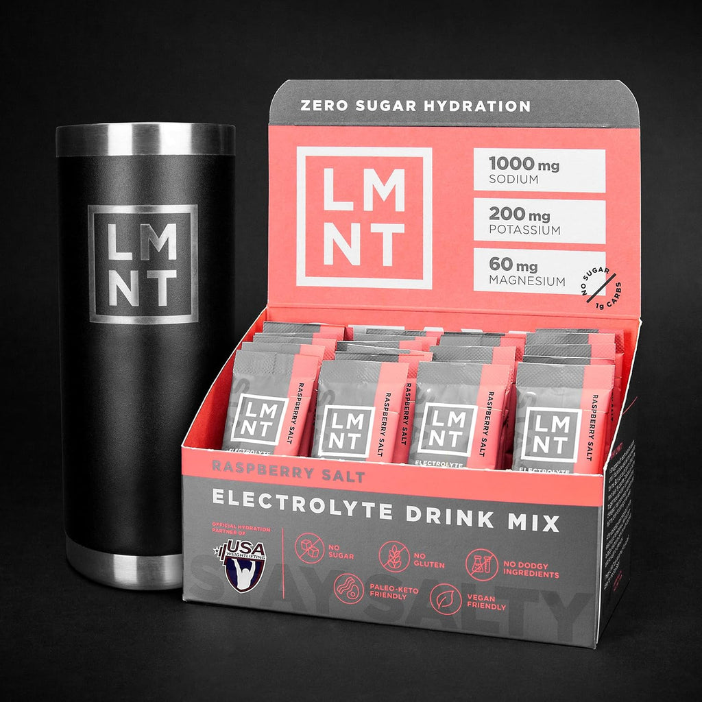 Drink LMNT Zero Sugar Electrolytes - Raspberry Salt | Drink Mix | 30-Count