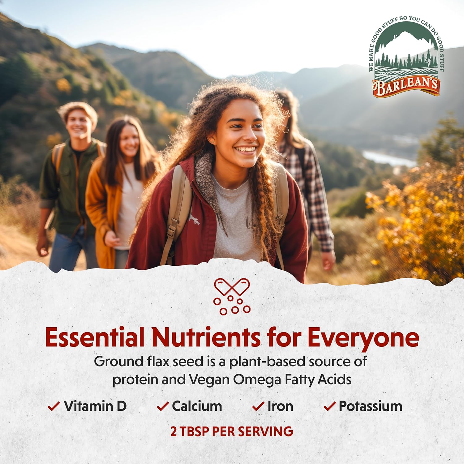 Barlean's Forti-Flax Organic Flaxseed, Ground Whole Raw Seeds, Omega-3 Supplement with Lignans and Dietary Fiber, Bulk Ground Flax Seed, 16 oz, 2 Pack