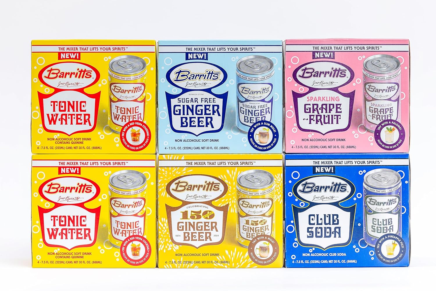 Barritt's Mixers - Double Tonic Mixer Set, Non-Alcoholic Soda Cocktail Mixer, 7.5 fl oz Cans, 24 Pack, Mini