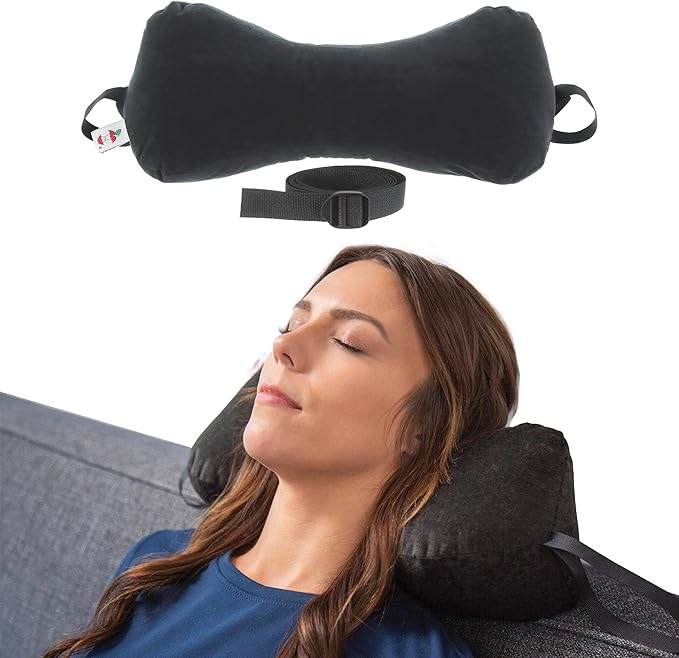 Core Products Sleep Log Bone Shaped Chiropractic Neck and Back Pillow for Cervical Support, Adjustable Firmness - Travel or Use at Home, 15" x 7" x 7", 60" Strap