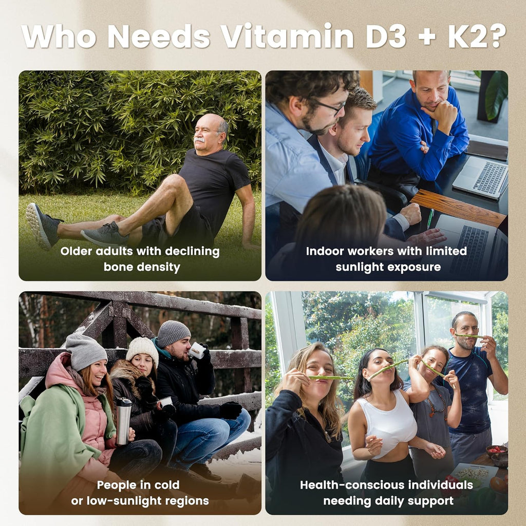 VEV Vitamin D3 K2, 5000 IU D3 100mcg K2 (MK 7), 300 Softgels, Corefeel 2-in-1 Vitamin D & K Supplement with Coconut Oil, Supports Calcium Absorption and Bone Health, Easy to Swallow