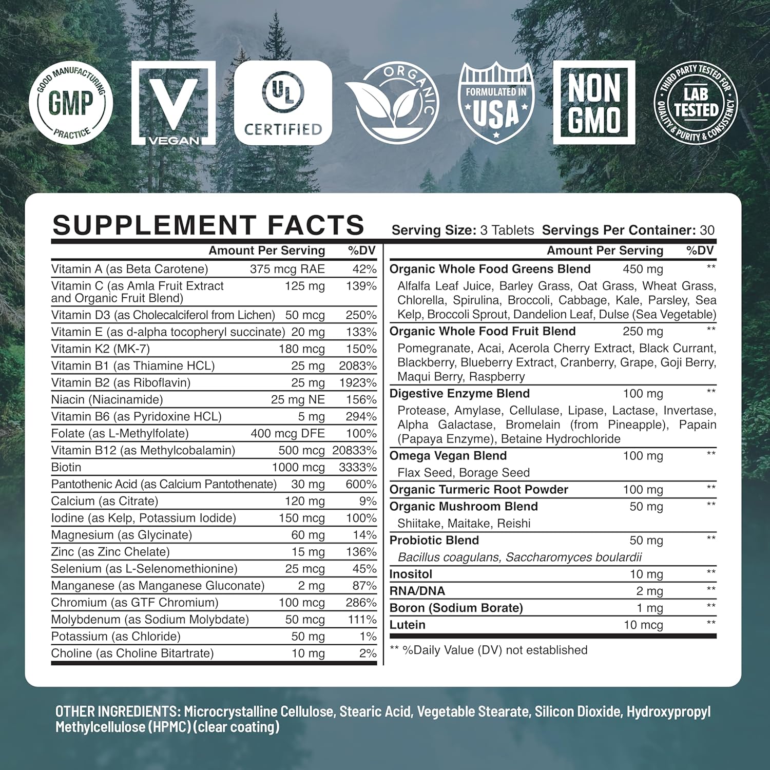 Whole Food Multivitamin for Women Daily Multi Vitamins Supplements for Men Mens Multivitamins + B Complex, Probiotic Multi Enzyme, Omegas for Organic Energy Mood Digestion 90ct-2pk