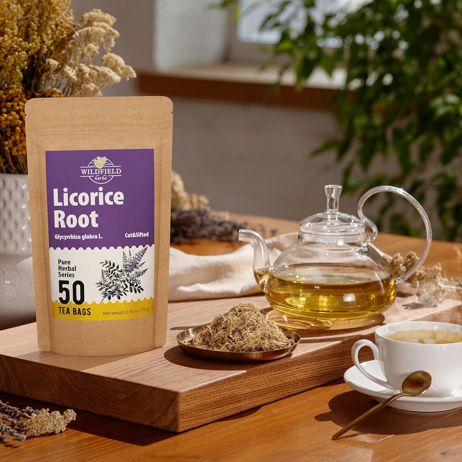 50 Bags Licorice Root Tea Liqorish Root Tea Herb (Glycyrrhiza Glabra) - 50 Count 1.5g Bags Licorice Roots Raiz De Regaliz