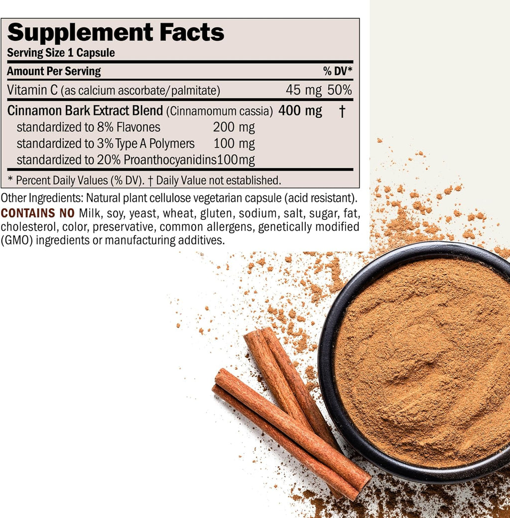 ANDREW LESSMAN Cinnamon 400mg - 240 Capsules - High Potency, Standardized Extract. No Additives. Small Easy to Swallow Capsules