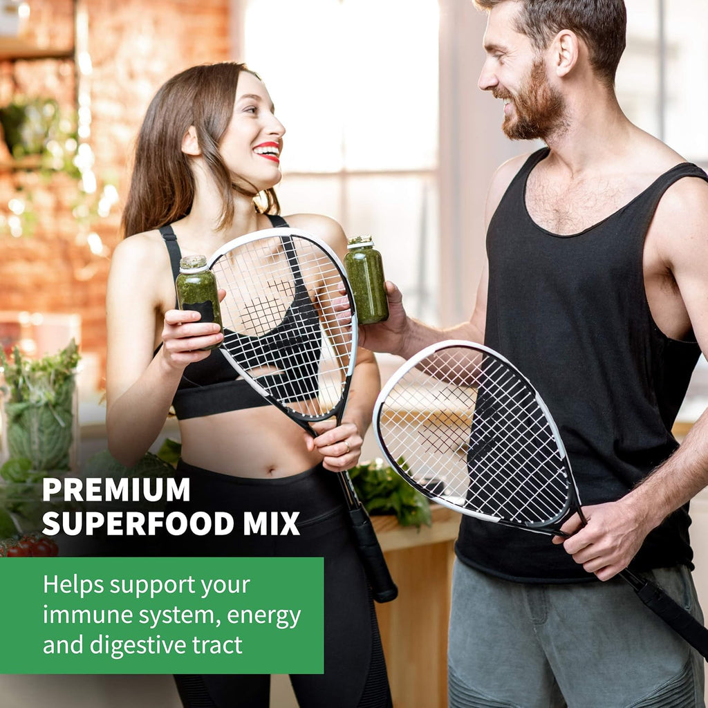 Total Tea Green Powder for Energy & Digestive Health with Turmeric, Amla Powder & Vitamin C - 30 Servings