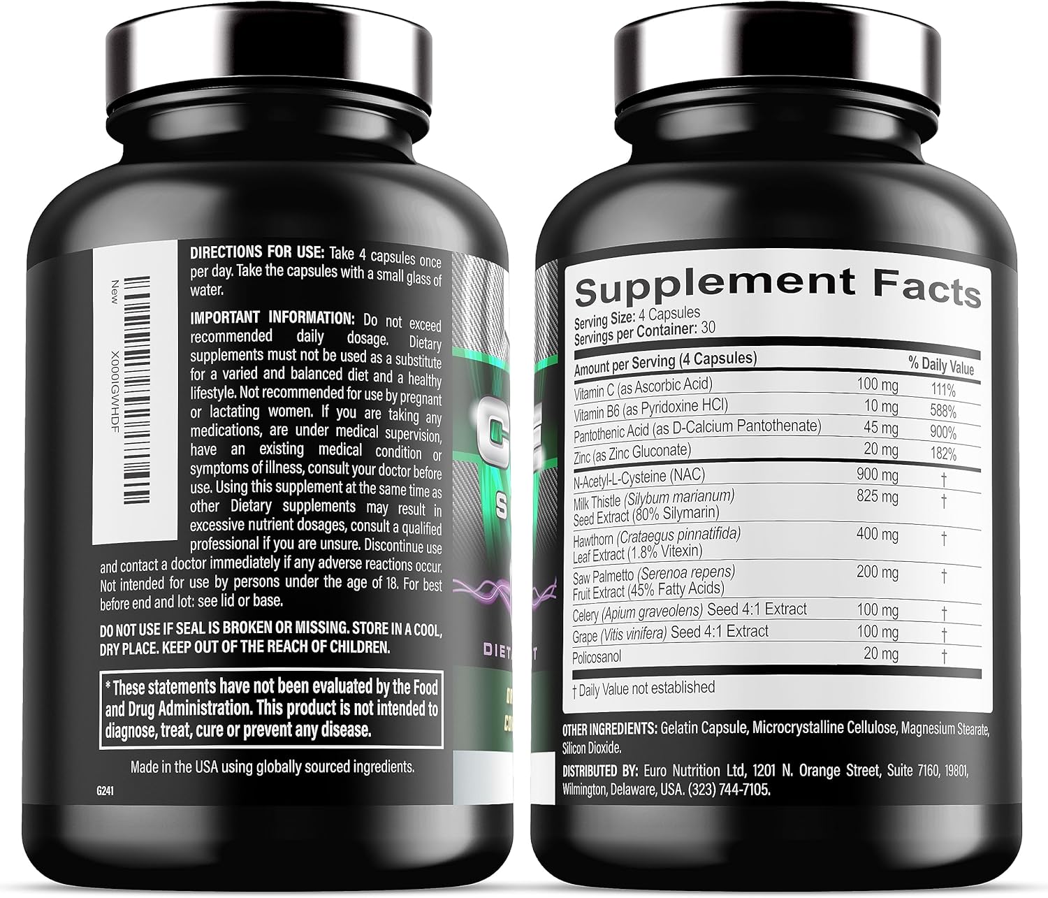 Cycle Support Plus NAC (N-Acetyl-L-Cysteine) - On Cycle Support Supplements for Men - with N Acetyl L Cysteine, Milk Thistle, Hawthorne Berry and More (240 Capsules)