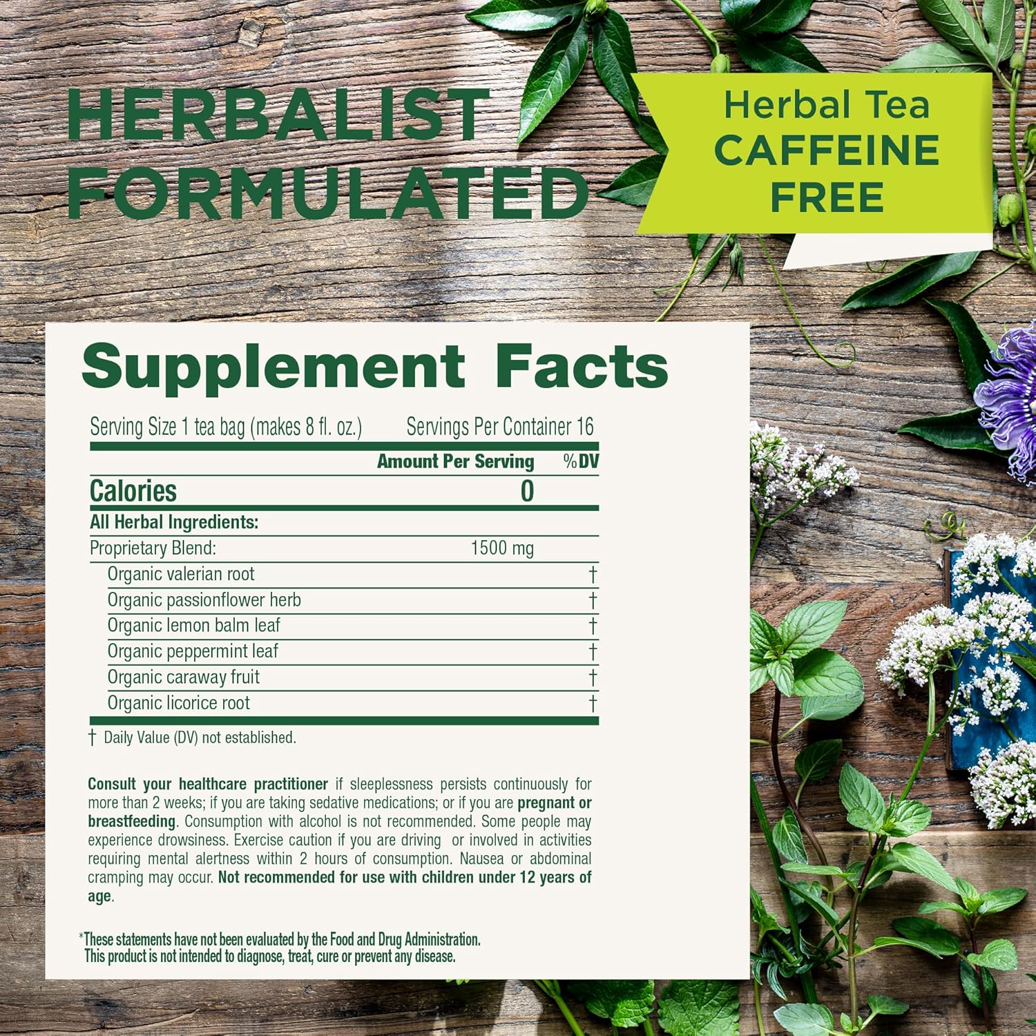 Traditional Medicinals Organic, Nighty Night Extra, Valerian Root & Lemon Balm - Herbal Sleep Aid Tea - Kosher, Non-GMO, Caffeine-Free, Compostable - 96 Tea Bags (6 Packs of 16)