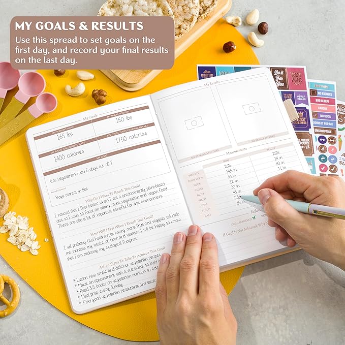 Legend Wellness Planner & Food Journal Pocket – Daily Diet & Health Journal with Weight Loss, Measurement & Exercise Trackers – Lifestyle & Nutrition Diary – Lasts 6 Months, 3.9x6.3″ – Seashell
