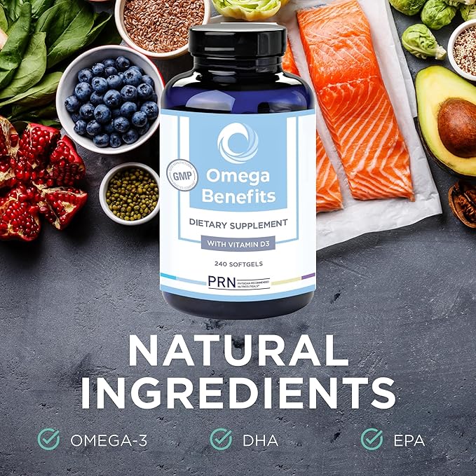 DE Omega 3 Supplement - 240 Softgels, 60-Day Supply - rTG Omega 3 Fatty Acids with 1680mg EPA, 560mg DHA & Vitamin D for Skin, Joint, Eye & Heart Health