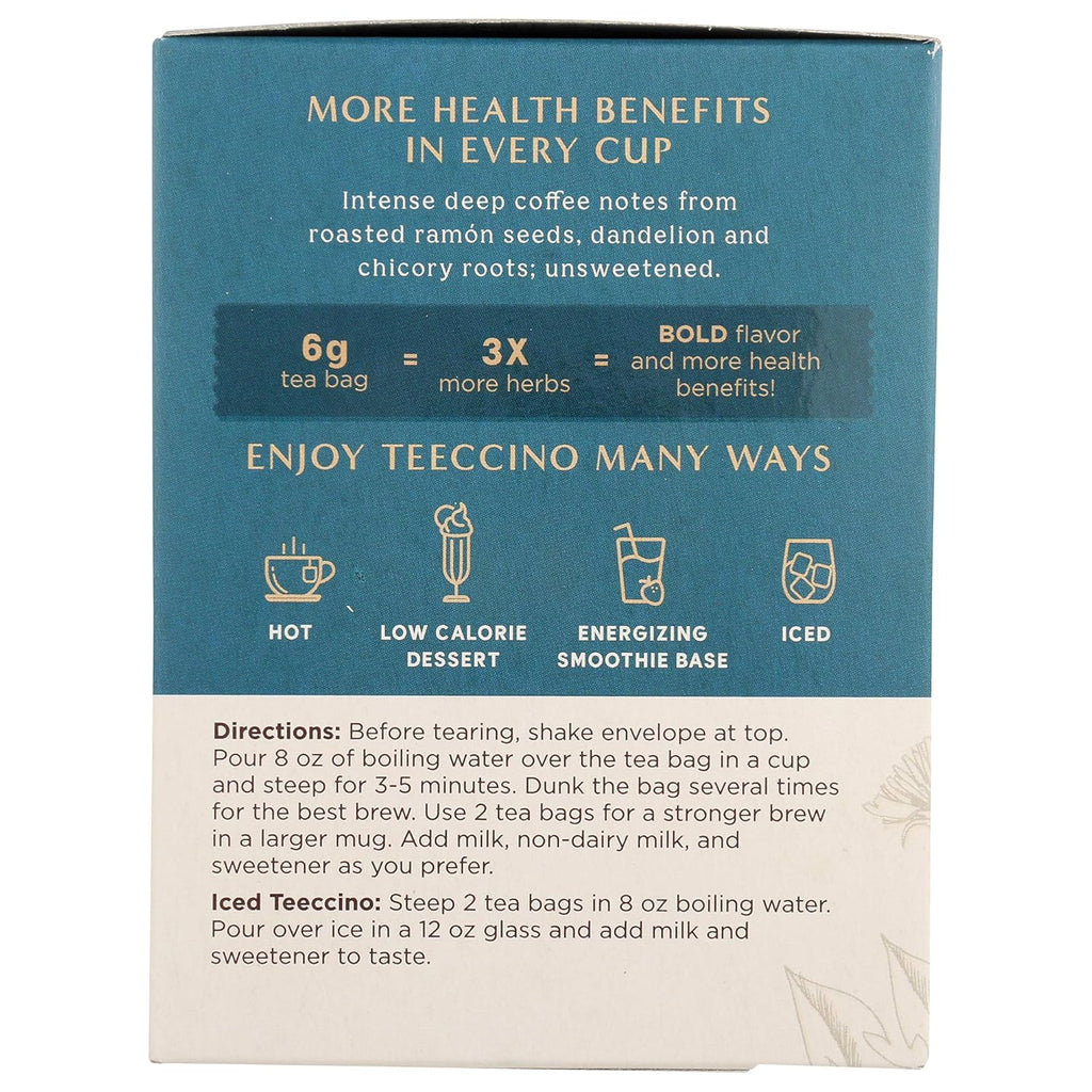 Teeccino Dandelion Dark Roast and Dandelion Caramel Nut Tea Variety Pack - Caffeine-Free, Roasted Herbal Tea with Prebiotics, Gluten Free - 10 Tea Bags (Pack of 4)