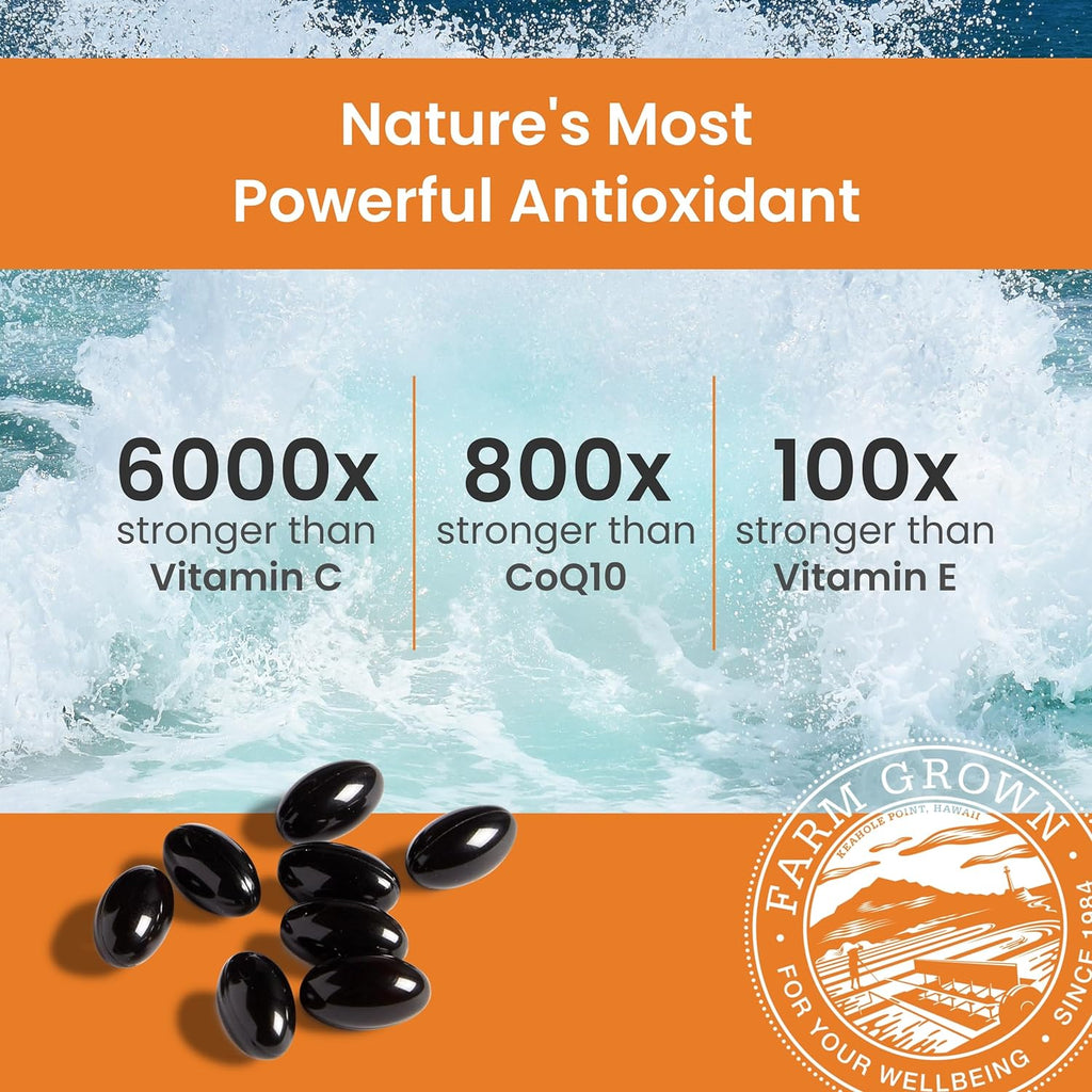 Nutrex Hawaii BioAstin Supreme Hawaiian Astaxanthin - 6mg, 60 Softgels - Farm-Direct Premium Antioxidant Supplement for Eye, Skin, Joint & Immune System Health* - Blended with Extra Virgin Olive Oil