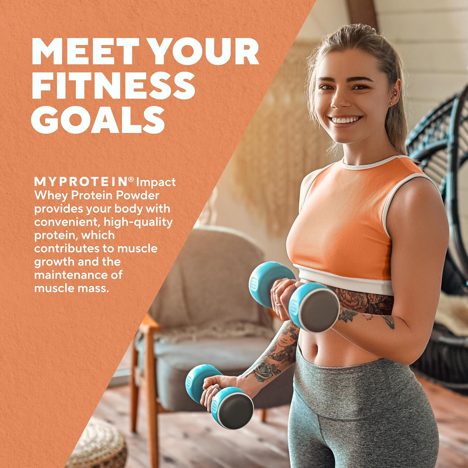 Myprotein Impact Whey Protein Powder, 2.2 Lbs (32 Servings) Cookies & Cream, 22g Protein & 5g BCAA Per Serving, Protein Shake for Superior Performance, Muscle Strength & Recovery, Gluten Free