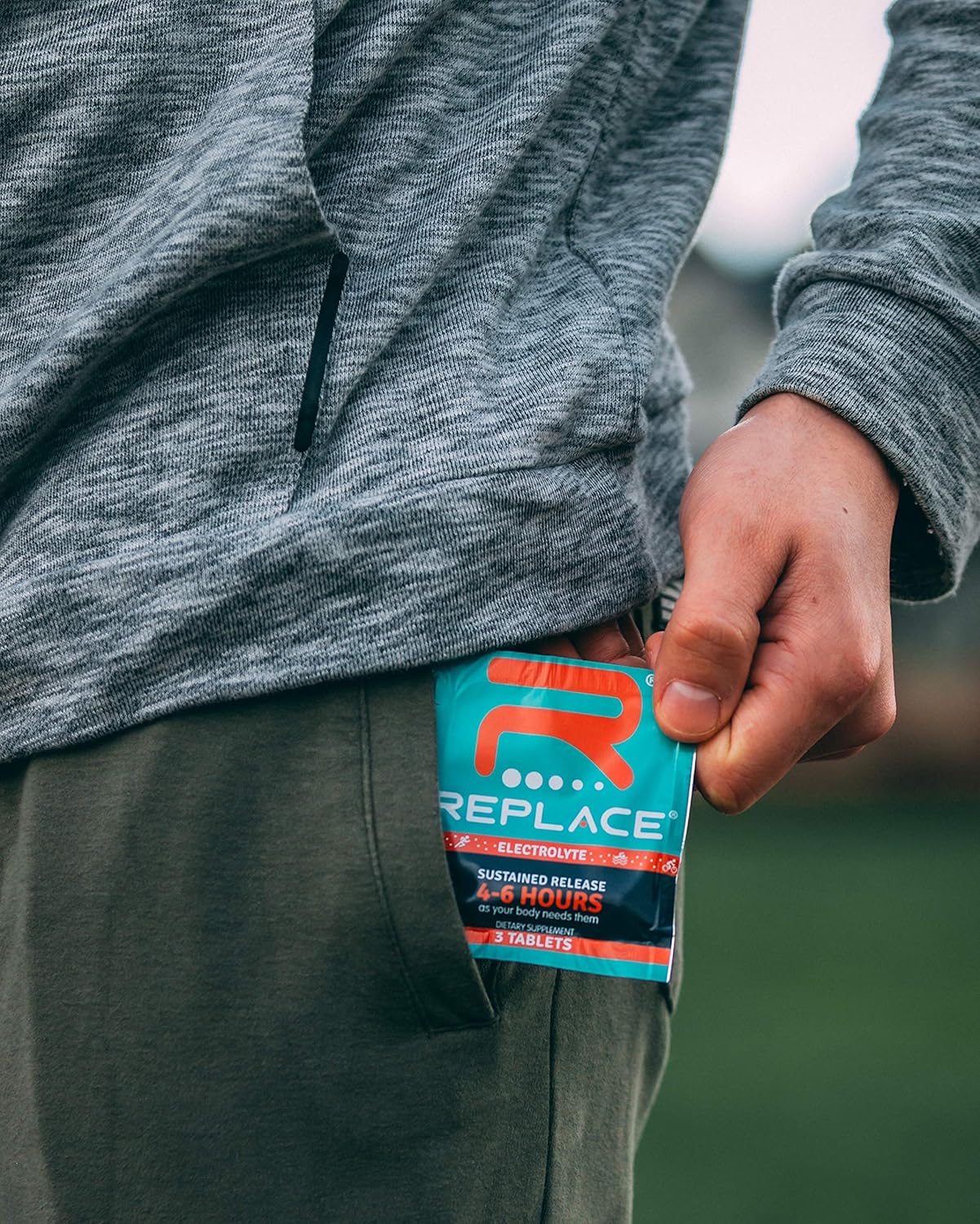 Replace - Sustained Release Electrolytes for Optimal Hydration - Box of 10 Packets (30 Tablets) - Zero Sugar & Calories, Non-GMO, Vegan, Gluten Free - Muscle Recovery & Energy