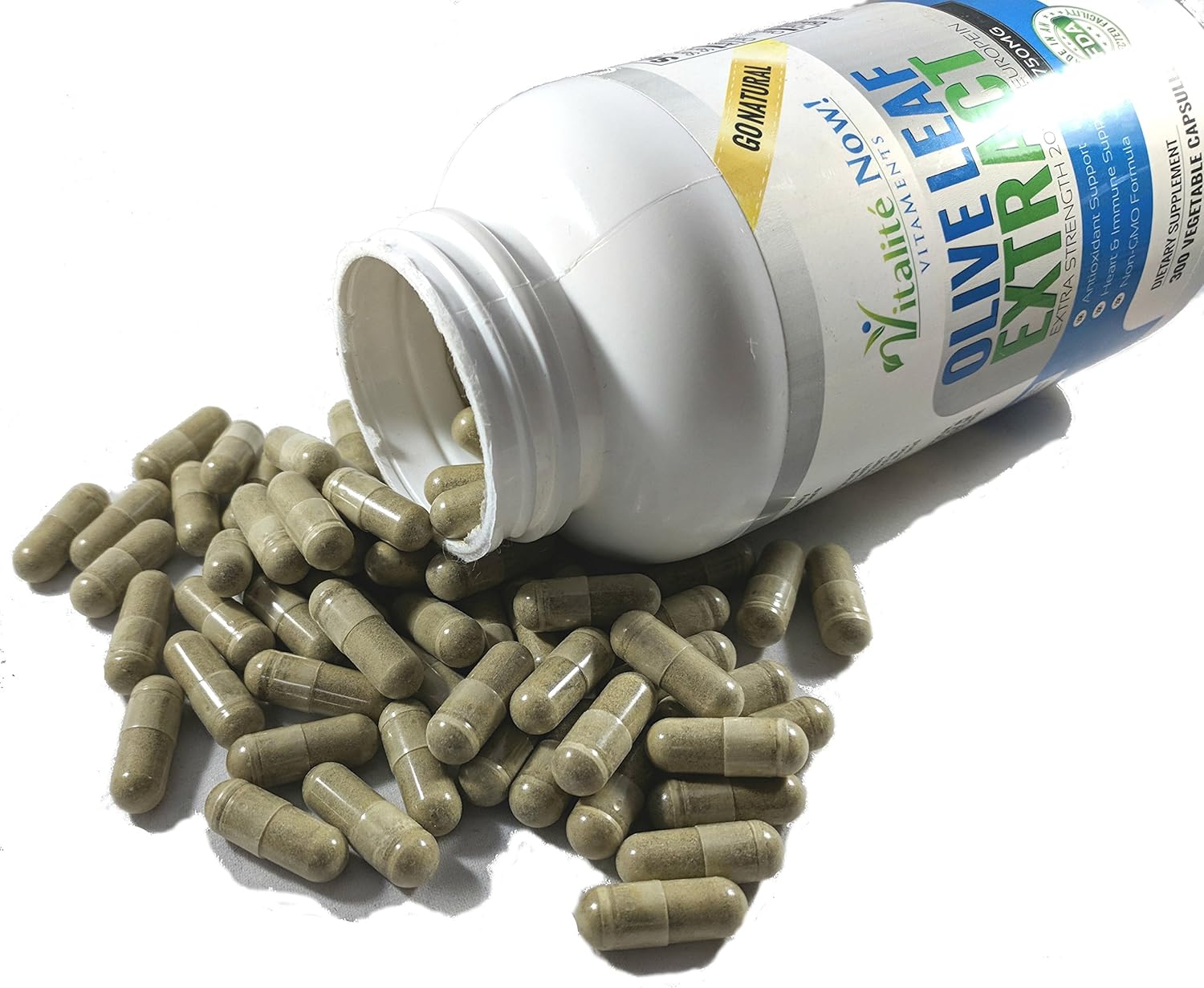 Super Strength Best Olive Leaf Extract (Non-GMO) - 20% Oleuropein - Immune Support Supplement - Up to 4 Months - 750mg Capsules - Vegetarian - 120 Count