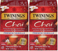 Twinings French Vanilla Chai Black Tea Individually Wrapped Bags, 20 Count (Pack of 2), Warm, Sweet & Spicy, Caffeinated, Enjoy Hot or Iced, 20 Teabags