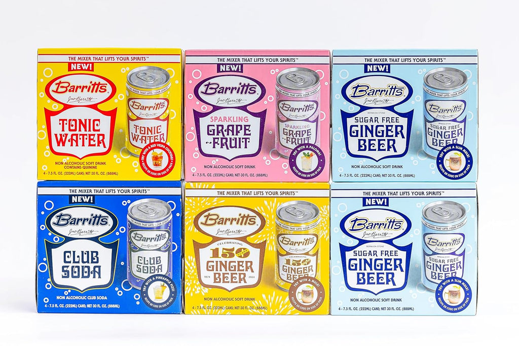 Barritt's Mixers - Double Sugar Free Ginger Beer Mixer Set, Non-Alcoholic Soda Cocktail Mixer, 7.5 fl oz Cans, 24 Pack, Mini