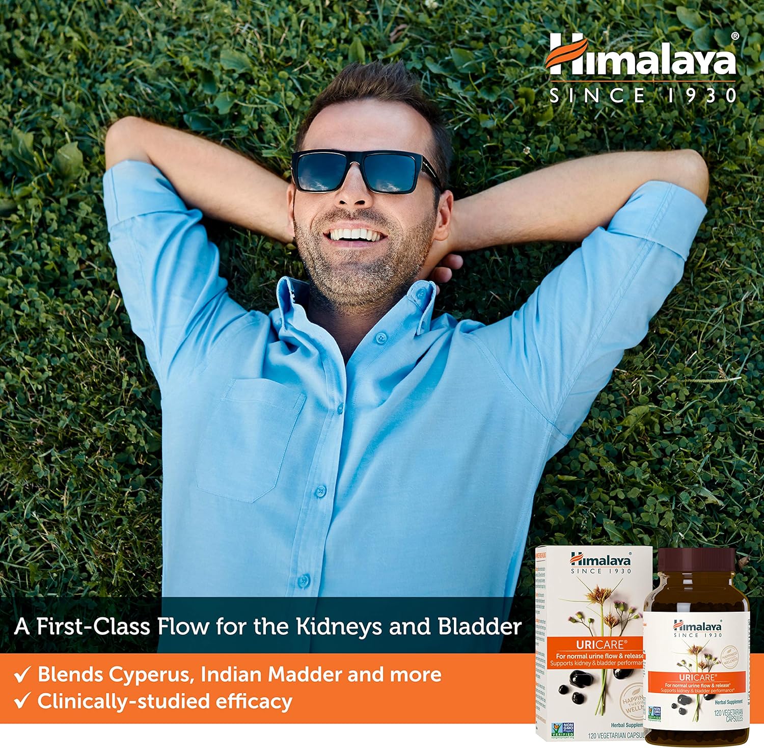 Himalaya UriCare Herbal Supplement, Kidney & Bladder Support, Urinary Tract & Urine Flow Support, Caffeine-Free, Non-GMO, Gluten Free, Vegetarian, 120 Capsules, 30 Day Supply