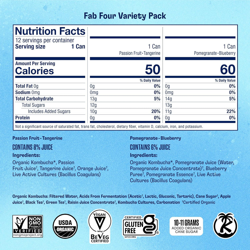 Variety Pack of Four Fab Flavors in Cans by Health-Ade