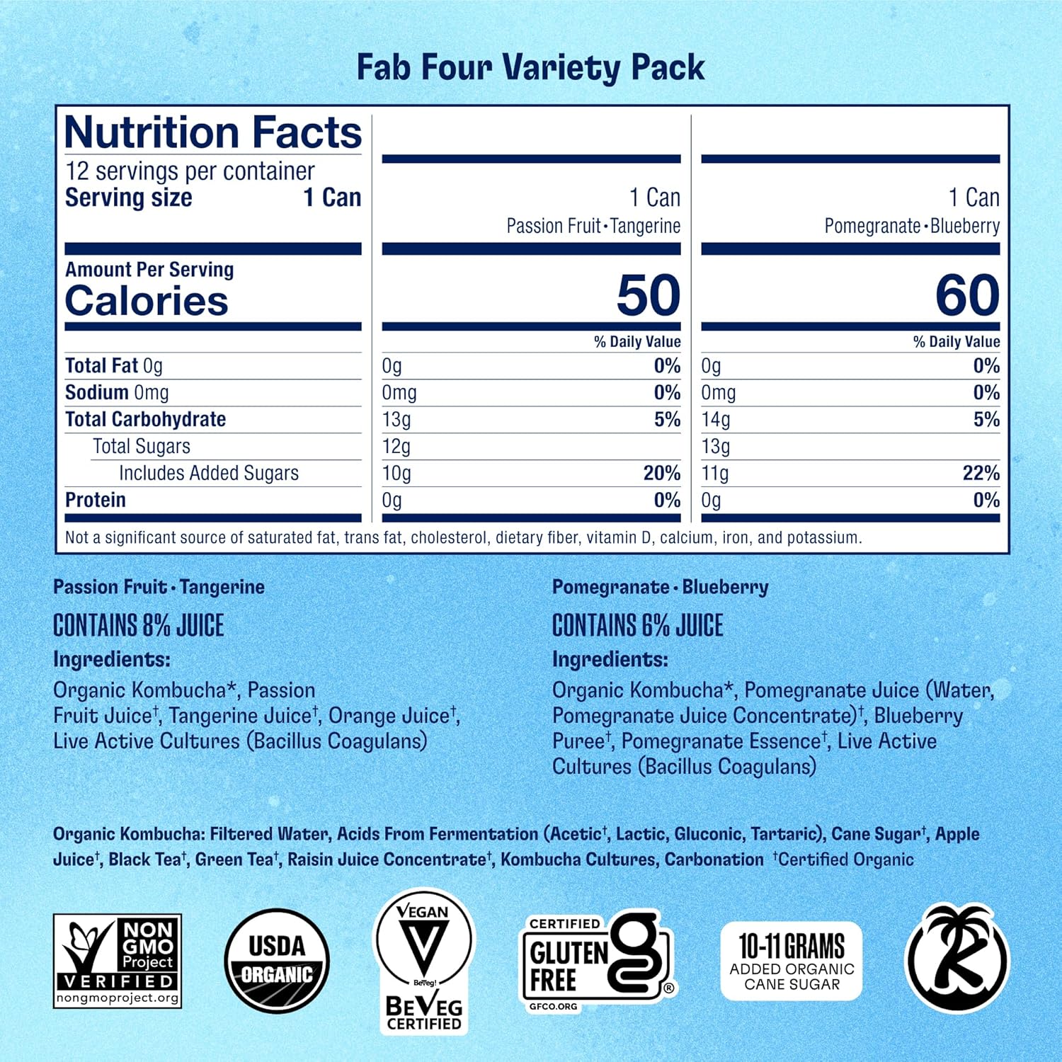 Variety Pack of Four Fab Flavors in Cans by Health-Ade