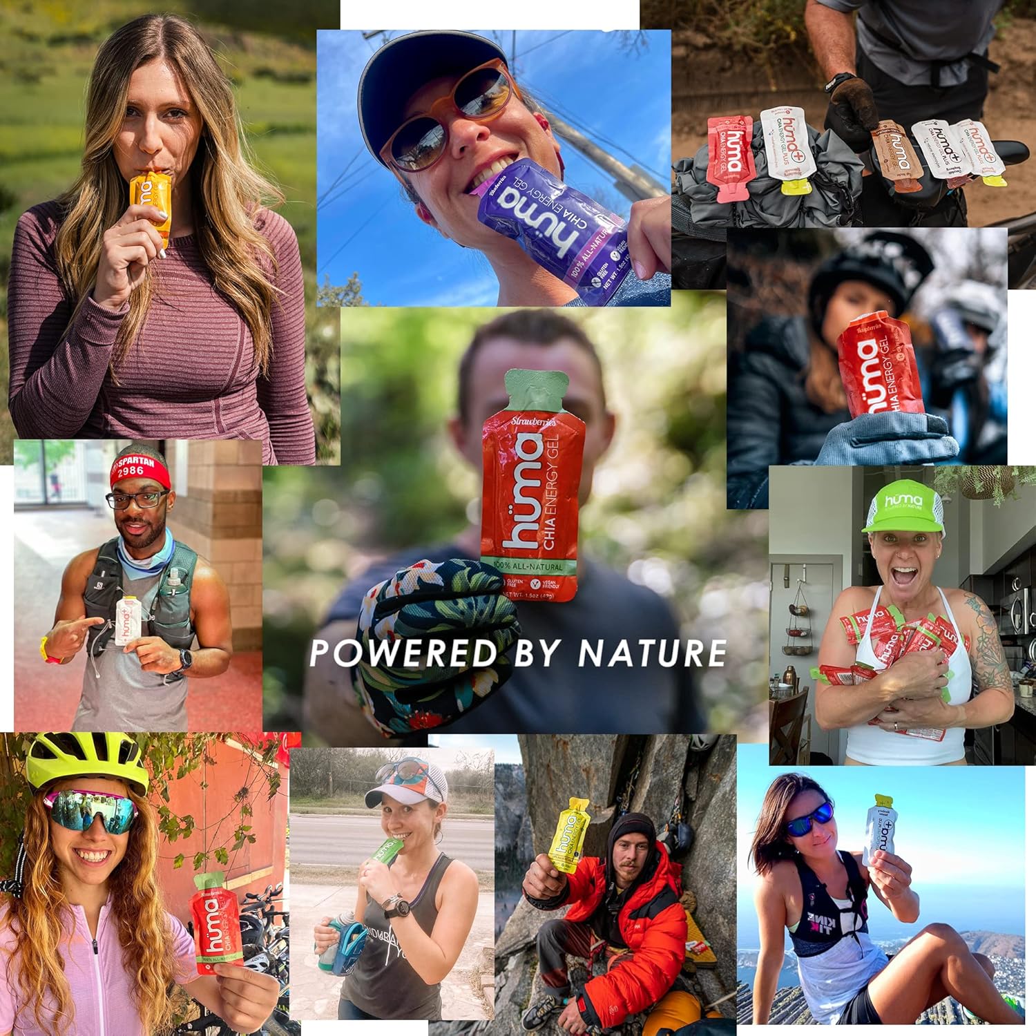 Huma Plus (Double Electrolytes) - Chia Energy Gel, Variety Pack - Stomach Friendly, Real Food Energy Gels (12 Original and 12 Plus Gels)
