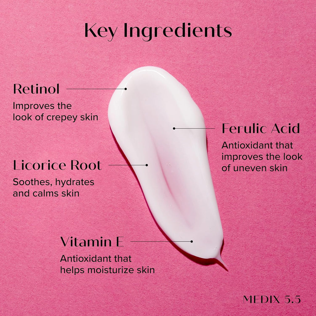 Medix 5.5 Retinol Body Lotion Firming Moisturizer | Crepey Skincare Treatment | Retinol Body Cream | Anti Aging Firming Cream For Women Targets Look Of Crepe Skin, Wrinkles, & Sagging Skin, 15 Fl Oz