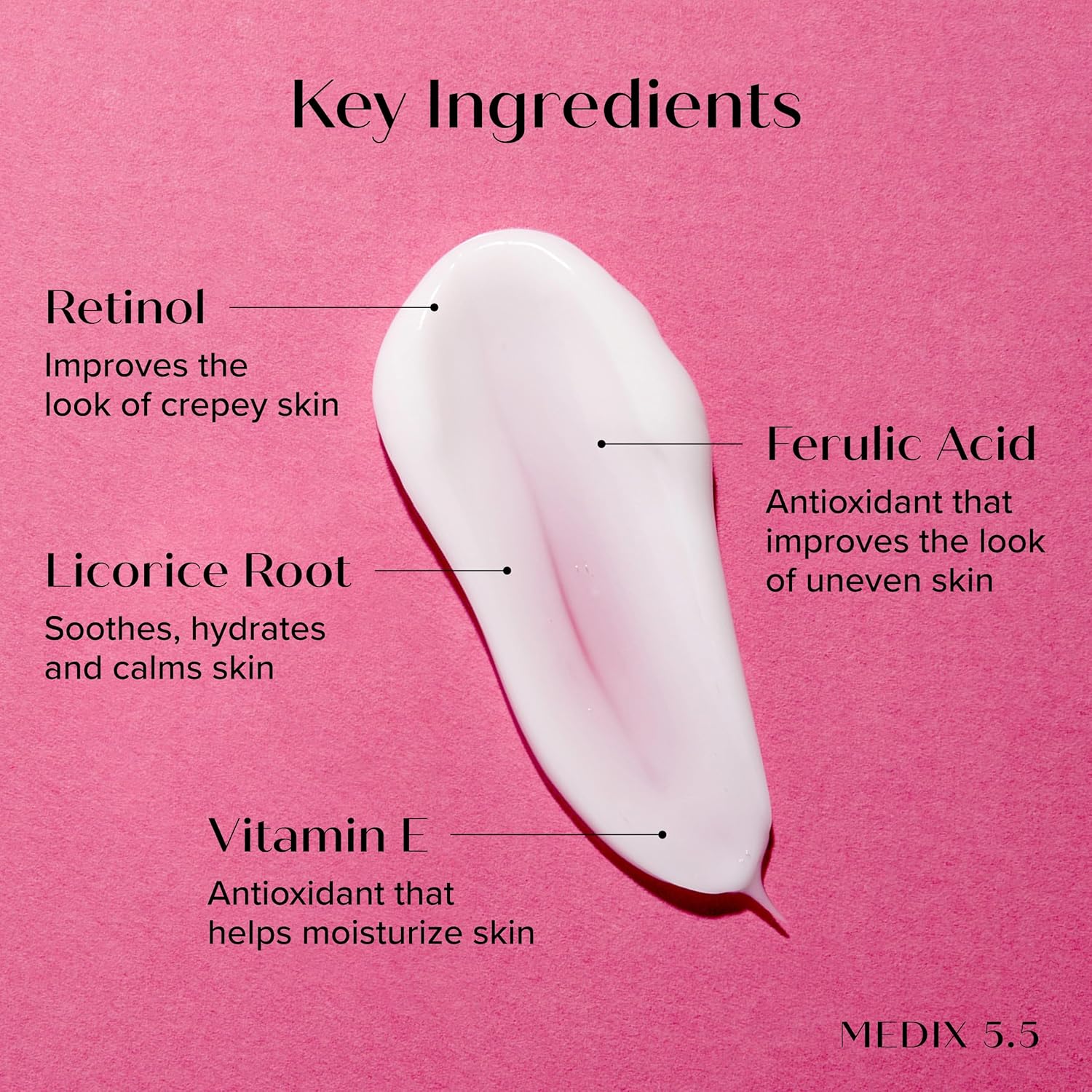 Medix 5.5 Retinol Body Lotion Firming Moisturizer | Crepey Skincare Treatment | Retinol Body Cream | Anti Aging Firming Cream For Women Targets Look Of Crepe Skin, Wrinkles, & Sagging Skin, 15 Fl Oz