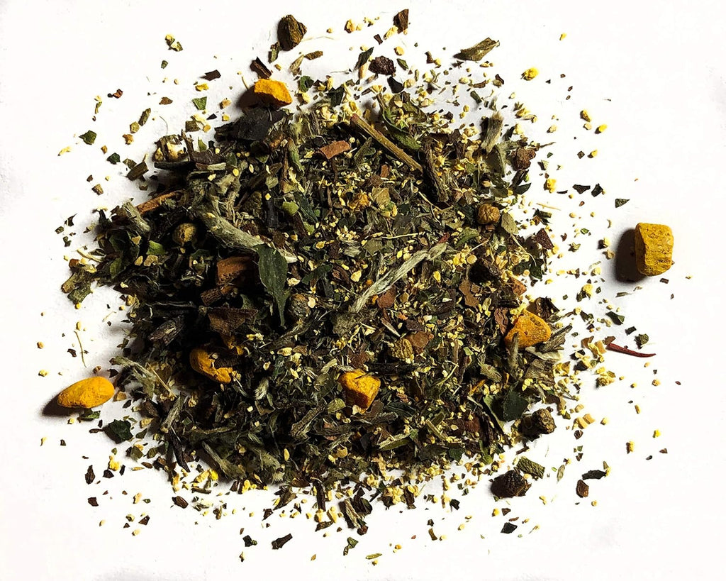FIRE TEAS DETOX & GLOW - Ayurvedic Cleansing Tea - Organic White Tea, Turmeric (Curcumin), Ginger, Cardamom, Cinnamon & Saffron - Delicious, Fast & Effective -