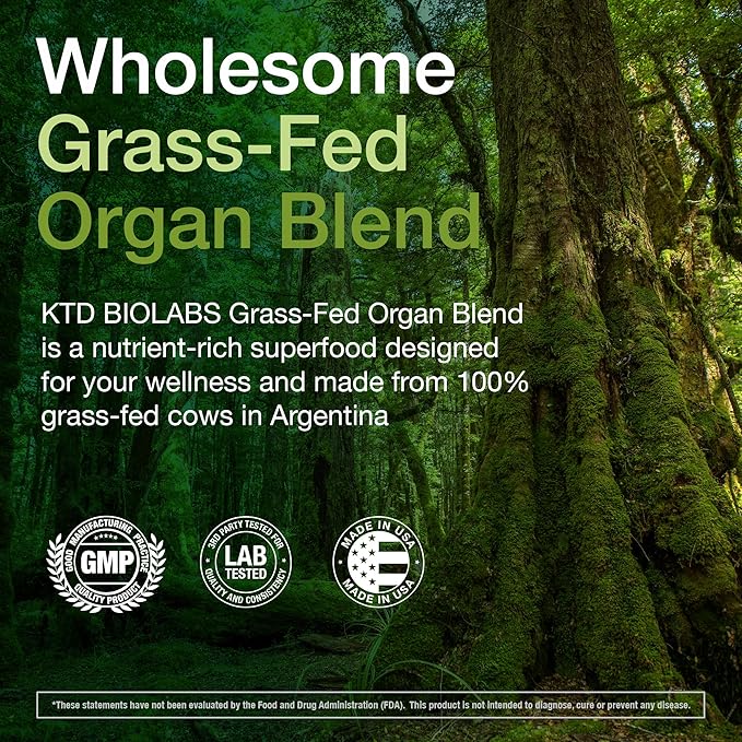 (Pack of 2) Grass Fed Beef Organ Supplement - Supports Whole Body Wellness 3000mg - with Desiccated Beef Liver, Heart, Kidney, Pancreas, Spleen - Organ Complex for Immune, Digestive Health (150 Caps)