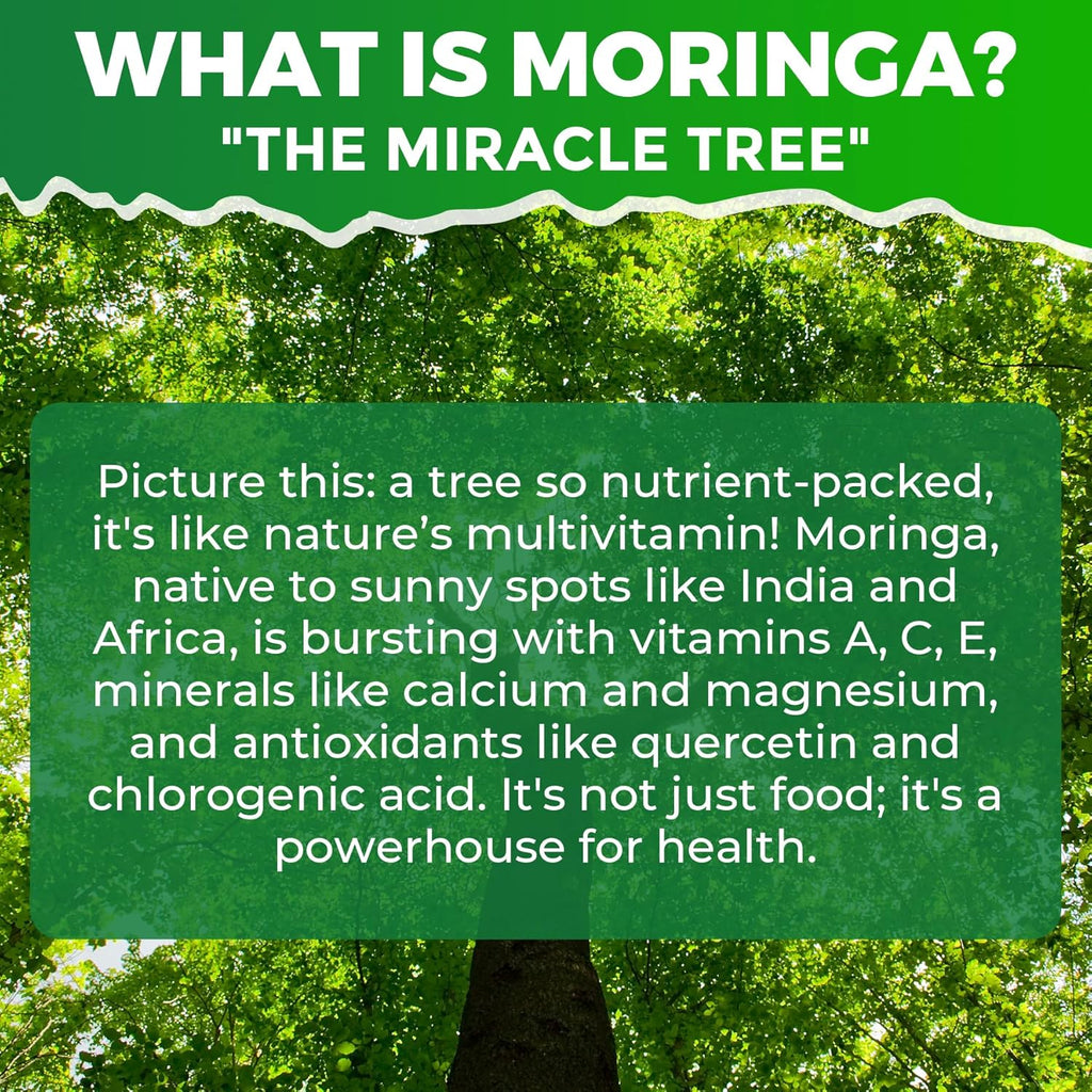 Moringa Spirulina Gummies Organic, Rich in Antioxidants, Essential Vitamins & Amino Acids, Pure Moringa Oleifera Leaves with Wheatgrass & Chlorella for Energy & Immunity, Green Superfood, 120 Cts