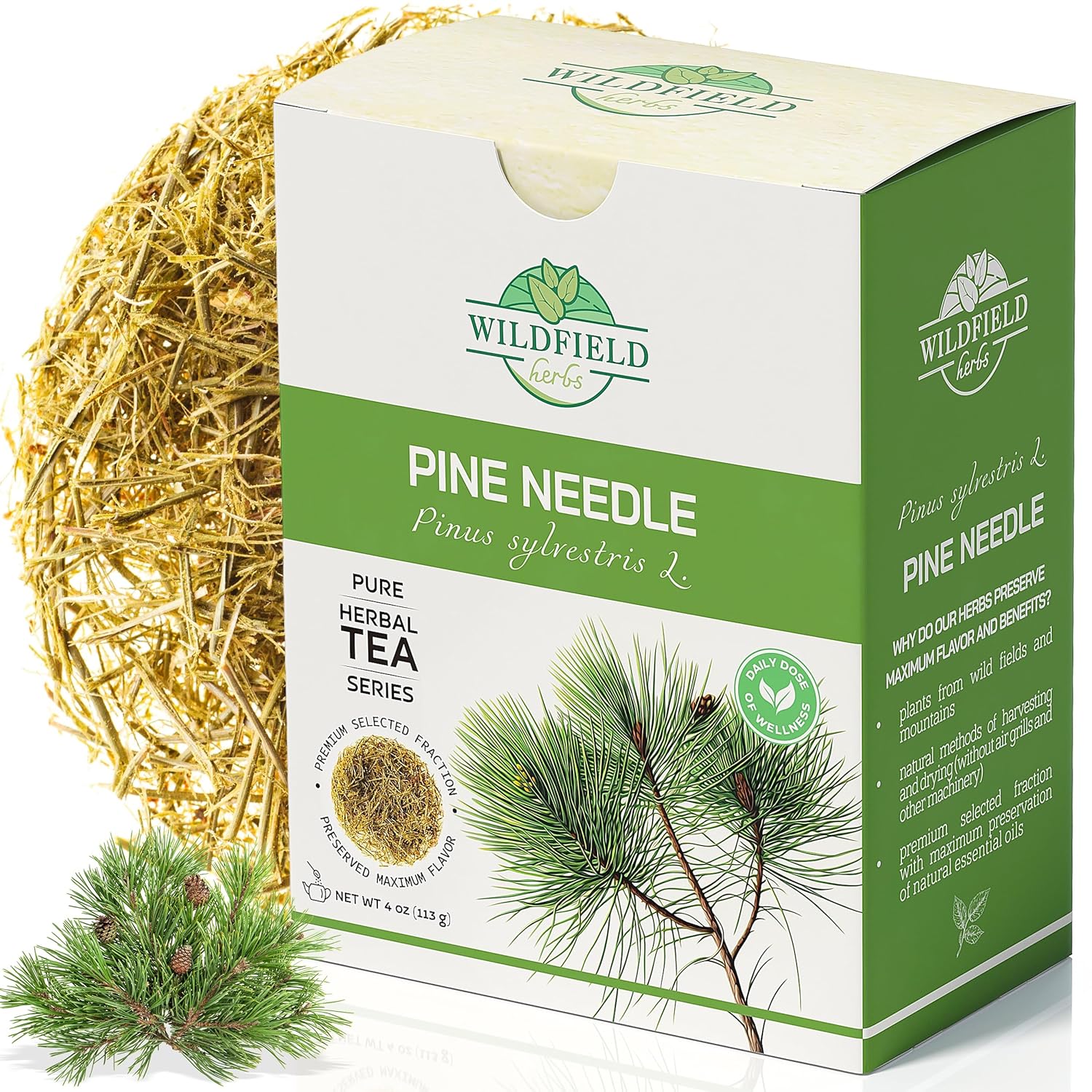 4 oz. Pine Needle Tea Dried Pine Needles Herb Tea (Pinus Koraiensis) - 113g Dried Needle Leaf Aguja De Pino