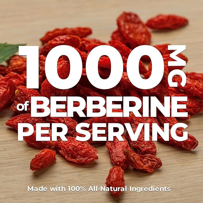 Nutrawave Pure Berberine Maximum Potency - 1000mg Per Serving - 2 Capsules 500mg Each - Supports Blood Sugar Levels, Healthy Lipid (Fat) and Glucose Metabolism - Non-GMO, Vegan - 2 Pack