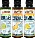 Barlean's Omega 3 Fish Oil Liquid Supplement 3-Flavor Variety Pack for Men and Women, EPA and DHA Fatty Acid, Includes Key Lime Pie, Lemon Crème and Mango Peach Flavors, 8 oz