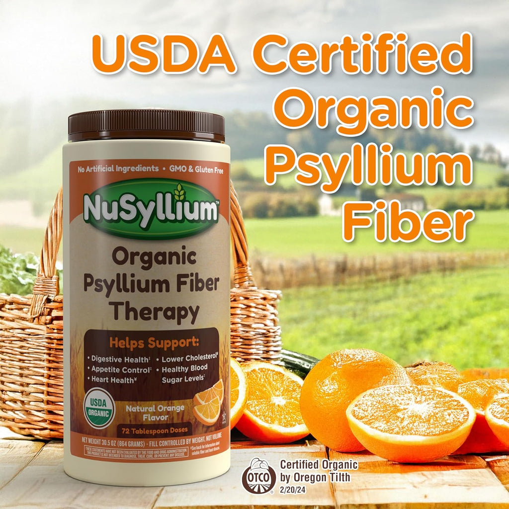 Ultra Psyllium Husk Powder, Organic, 10.7 Oz (Pack of 2) Sugar Free, Keto-Friendly Fiber Supplement, Helps Promote Digestive Health* & Appetite Control* Natural Orange, 2 x 42 Servings