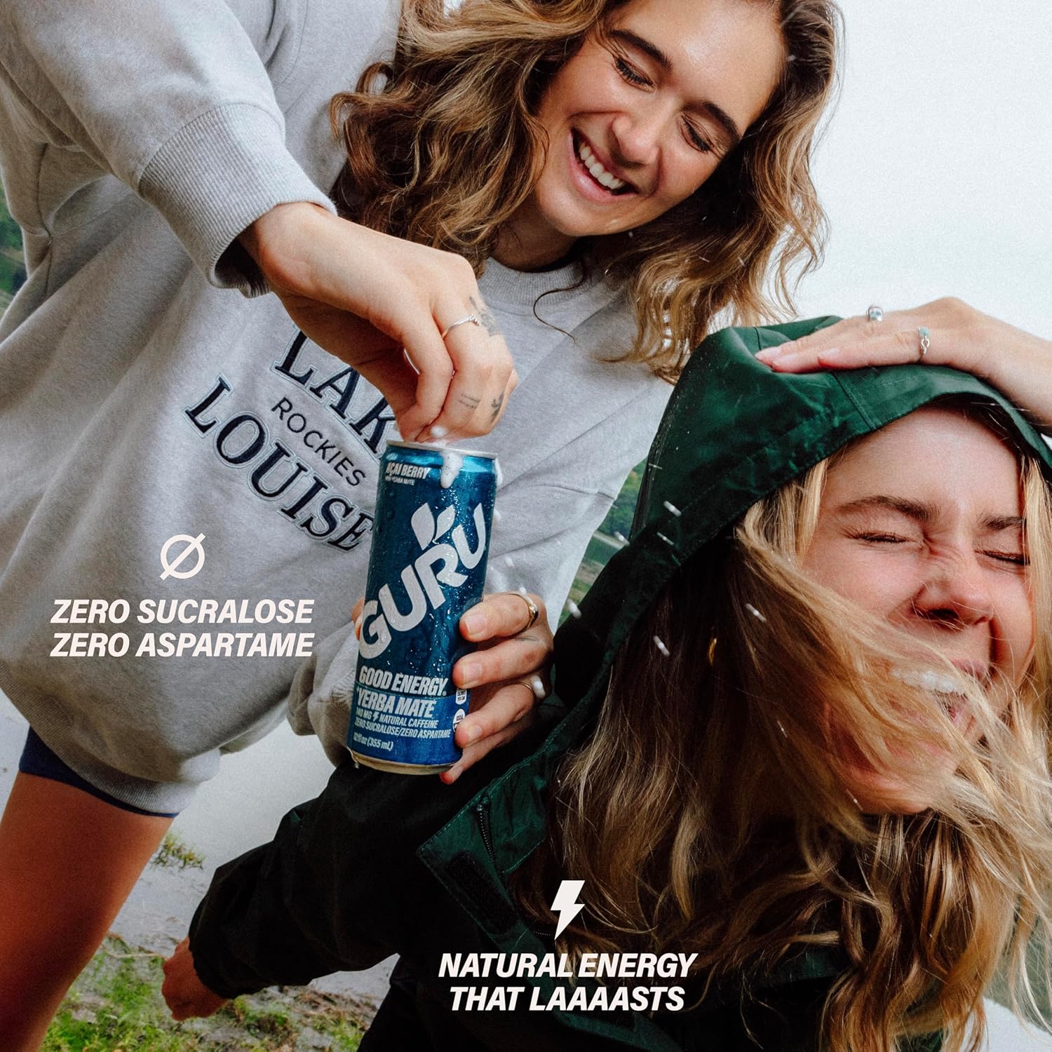 GURU Yerba Mate Organic Energy Drinks, Clean Energy Drink with Plant Based Natural Caffeine from Green Tea, Low Calorie, Gluten Free, 140mg Caffeine, Healthy Drinks, Acai Berry, 12oz (Pack of 12)