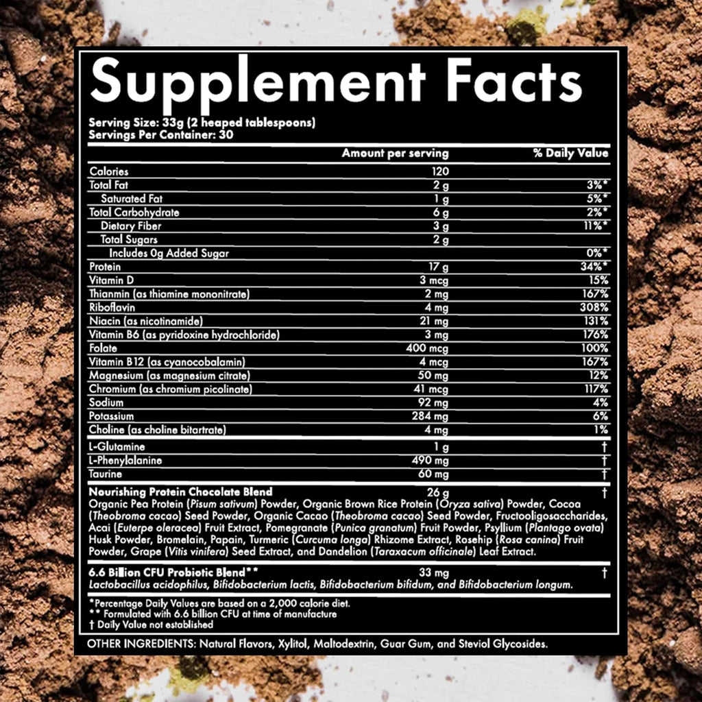 WelleCo Vegan Protein Powder, Gluten Free Premium Organic Sprouted Brown Rice & Pea Protein Blend, 6g Carbs & Dairy Free, for Energy, Muscle Recovery, 16g Protein Per Serving, Chocolate, 35.2oz Pouch