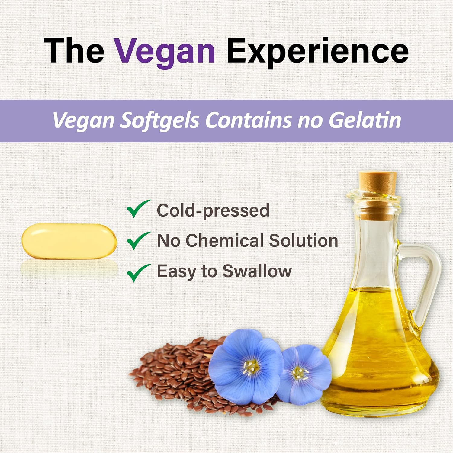 Lovita Vegan Omega-3 Cold-Pressed Flaxseed Oil: 1500mg, 900mg ALA, 180 Softgels (Pack of 3)
