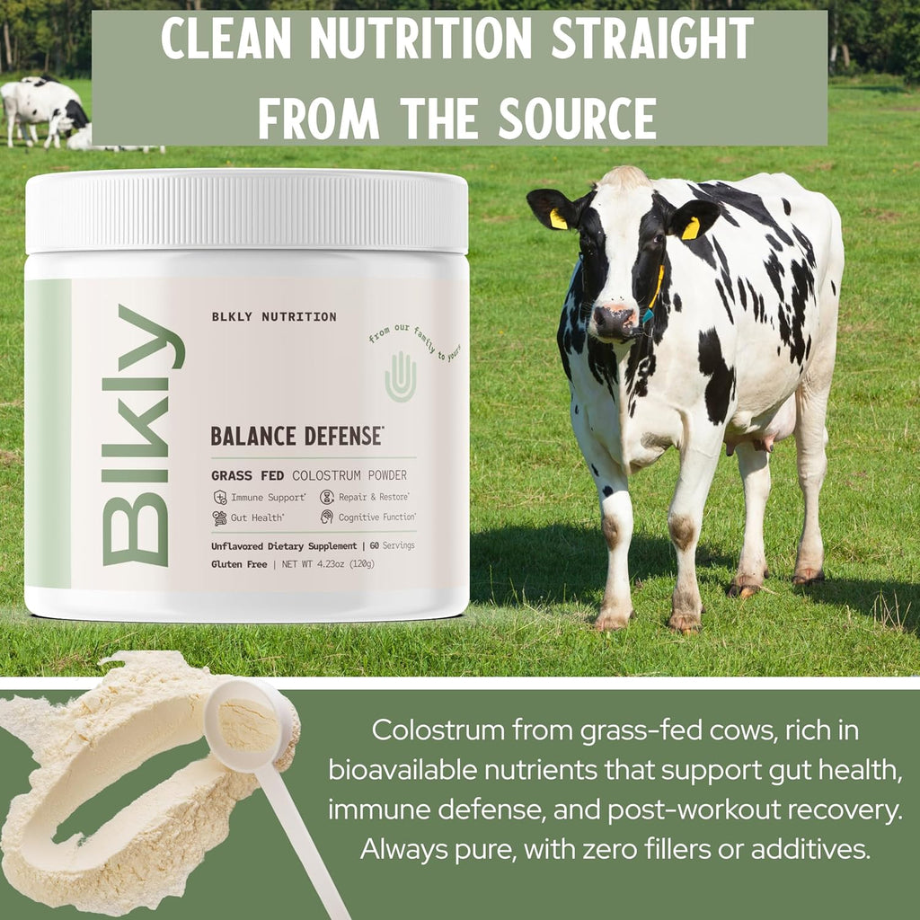 Colostrum Supplement Powder for Gut Health, Immune Support, Muscle Recovery & Wellness | Natural IgG Pure Whole Bovine Colostrum Superfood, Unflavored, 60 Servings