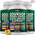 Soursop Supplement - Moringa, Sea Moss, Black Seed Oil, Berberine, Turmeric, Apricot, Quercetin, Greens, Bitters, Boswellia, Bitter Melon, Burdock Root - 180 Capsules