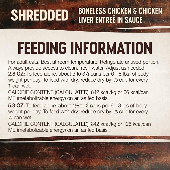 Wellness CORE Signature Selects Shredded Adult Wet Cat Food, Natural, Protein-Rich, Grain Free, 2.8 Ounce, 12 Pack (Chicken & Chicken Liver)