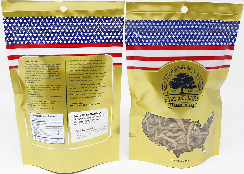 American Ginseng from Wisconsin, American Wisconsin Ginseng Branch Root for Tea 花旗参枝/西洋参枝 Bag Small 4oz/Bag*2