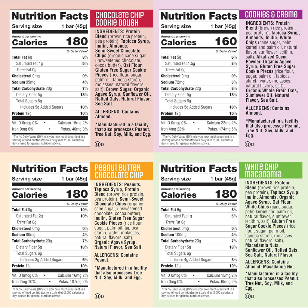 Lenny & Larry’s Cookie-fied Protein Bar Variety Pack – 4 Flavors – 8 x 1.59oz Vegan Protein Bars – High Protein Snacks with 12g Plant Protein & 5g Fiber – Gluten Free Snack – Non-GMO