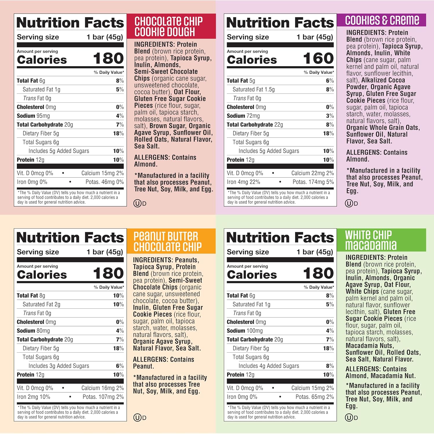 Lenny & Larry’s Cookie-fied Protein Bar Variety Pack – 4 Flavors – 8 x 1.59oz Vegan Protein Bars – High Protein Snacks with 12g Plant Protein & 5g Fiber – Gluten Free Snack – Non-GMO