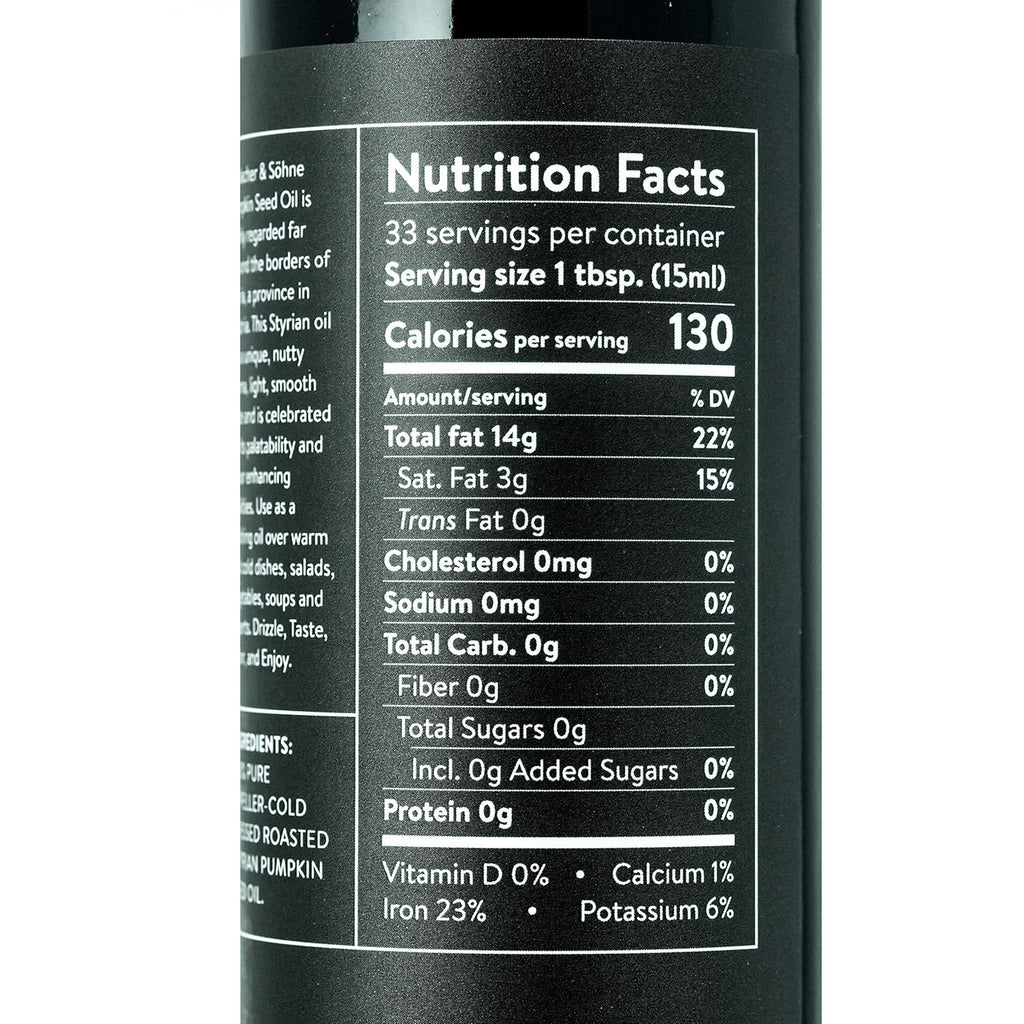 Schlacher & Söhne Styrian Pumpkin Seed Oil: 100% Pure, Cold Pressed, Non GMO, Gluten Free, Vegan, May Helps in Hair Growth, Made in Austria (500 ml, 16.9 FL OZ)
