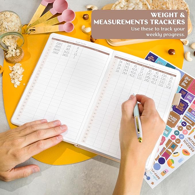 Legend Wellness Planner & Food Journal Pocket – Daily Diet & Health Journal with Weight Loss, Measurement & Exercise Trackers – Lifestyle & Nutrition Diary – Lasts 6 Months, 3.9x6.3″ – Seashell