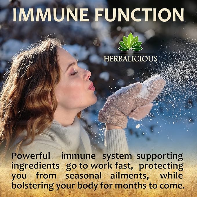 HERBALICIOUS Quinine Immune Guard - Quinine Capsules Supplement with Vitamin C, D3, Zinc - for Muscle Cramps Relief & Stomach Wellness - Non-GMO Cinchona Bark Herbal Supplements - 500mg, 60 Capsules