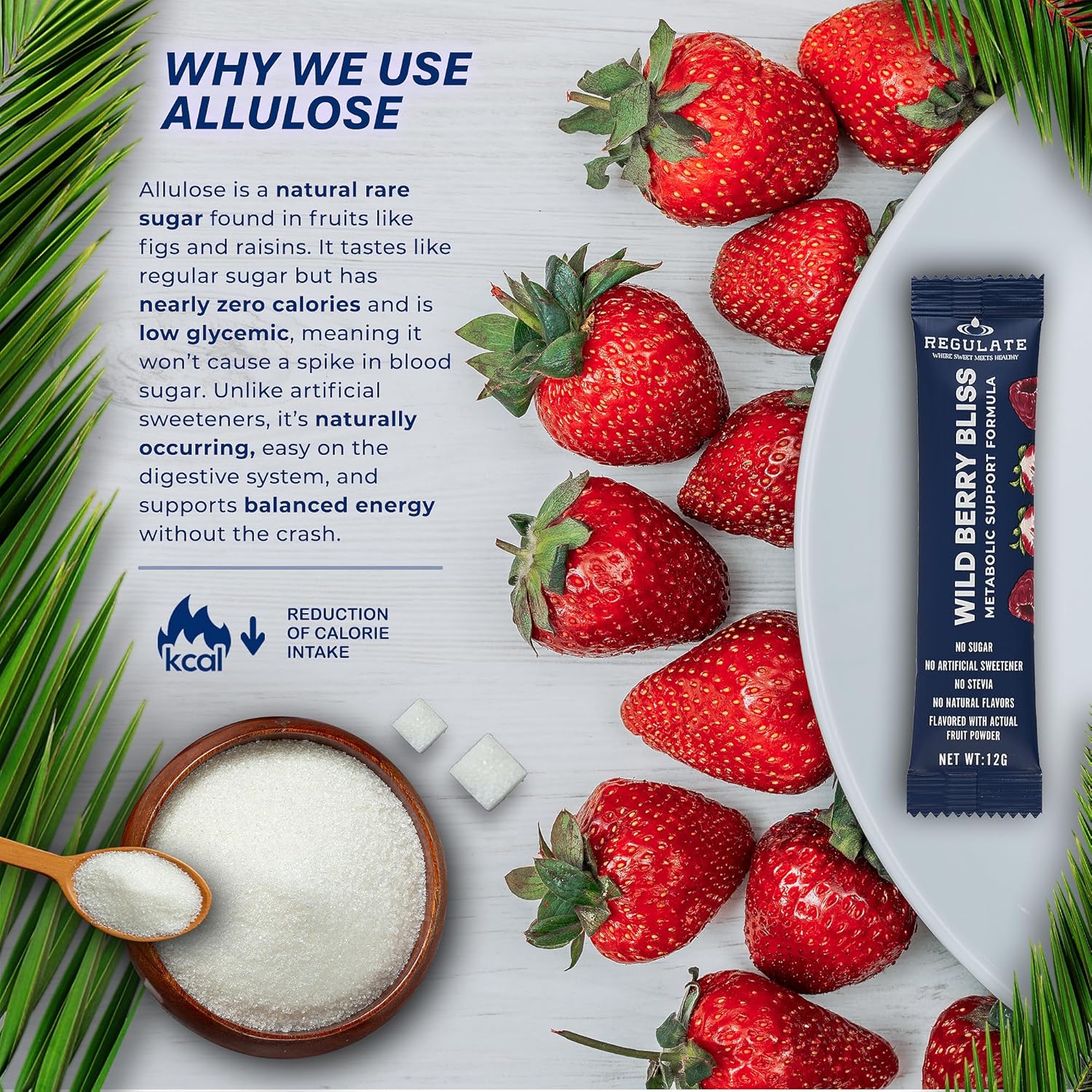 Regulate – Wild Berry Bliss Electrolyte Drink Mix | 30 Sticks | with Chromium & Electrolytes | Sweetened with Allulose & Monk Fruit | No Sugar, No Stevia | Vegan, Gluten-Free